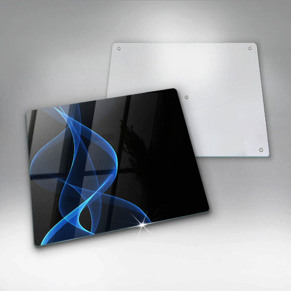 Worktop heat protector Blue smoke lines