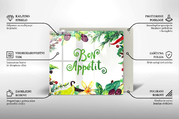 Induction hob cover The inscription Bon Appetit