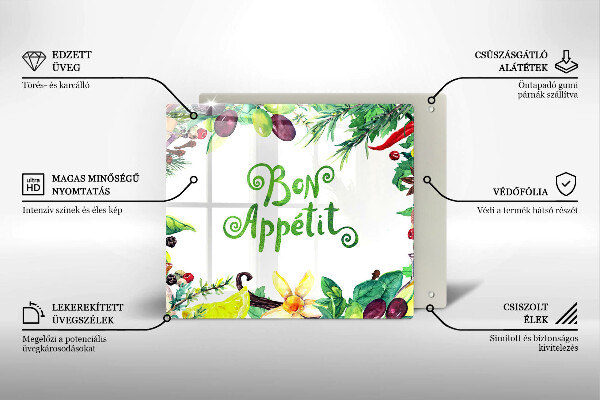 Induction hob cover The inscription Bon Appetit