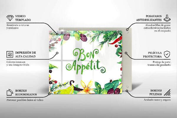 Induction hob cover The inscription Bon Appetit