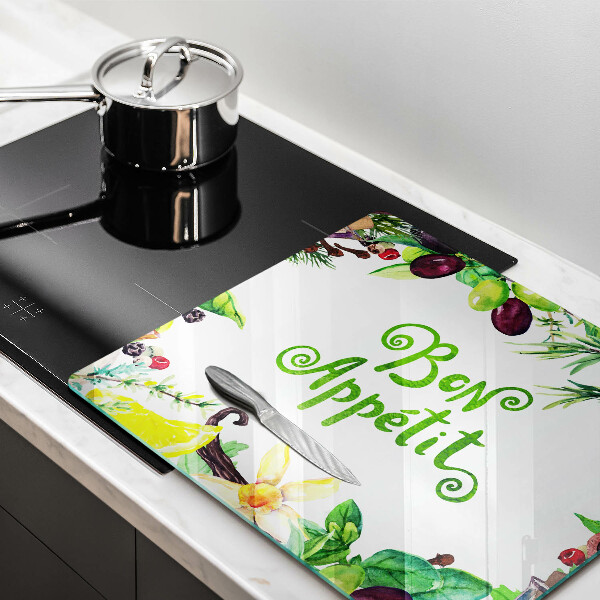 Induction hob cover The inscription Bon Appetit