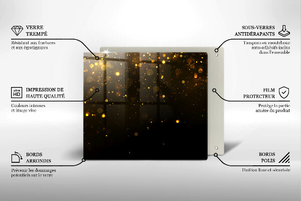 Kitchen worktop saver Golden glitter