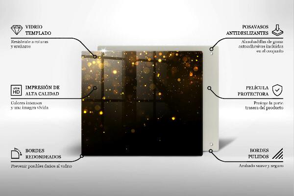 Kitchen worktop saver Golden glitter