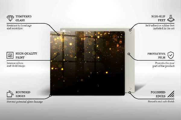 Kitchen worktop saver Golden glitter