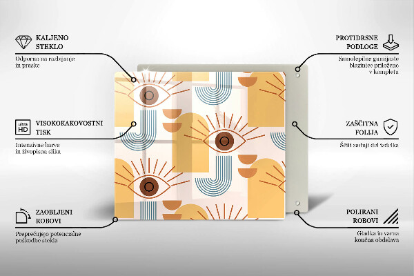 Kitchen worktop saver Boho pattern eyes