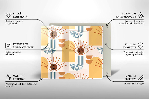 Kitchen worktop saver Boho pattern eyes