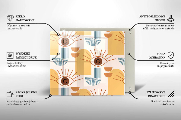 Kitchen worktop saver Boho pattern eyes