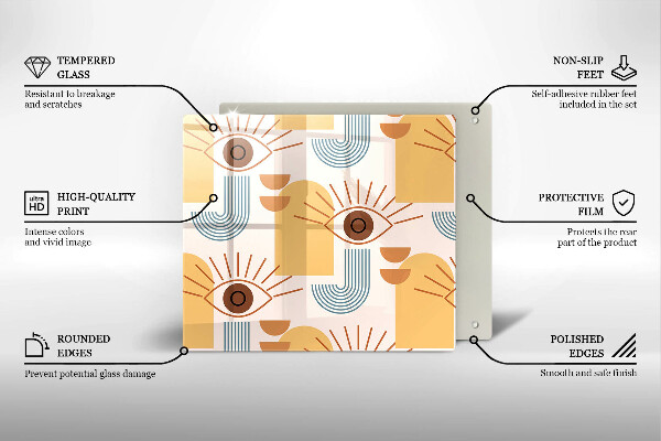 Kitchen worktop saver Boho pattern eyes