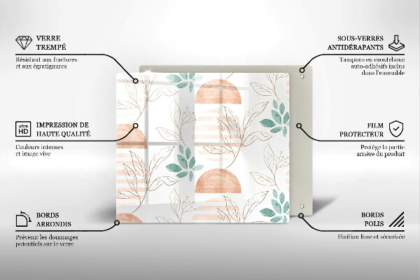 Kitchen worktop saver Boho pattern leaves