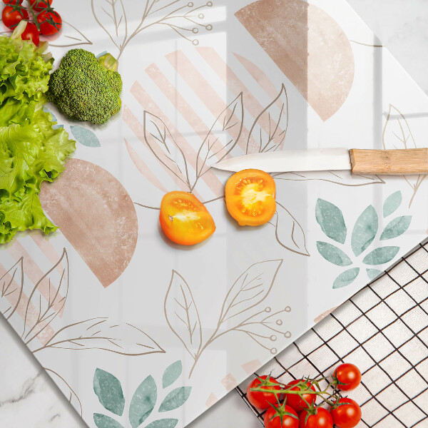 Kitchen worktop saver Boho pattern leaves