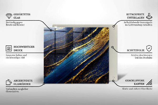 Kitchen worktop saver Navy blue abstraction