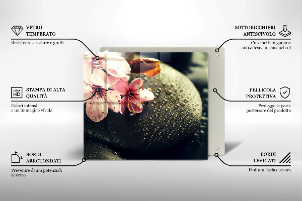 Kitchen worktop saver Flowers stones zen