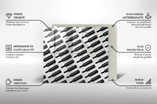 Kitchen worktop saver Black bottles of wine