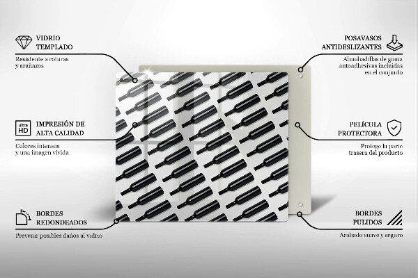 Kitchen worktop saver Black bottles of wine