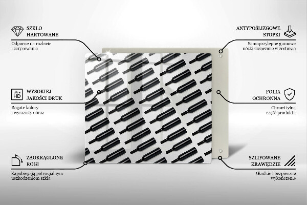 Kitchen worktop saver Black bottles of wine