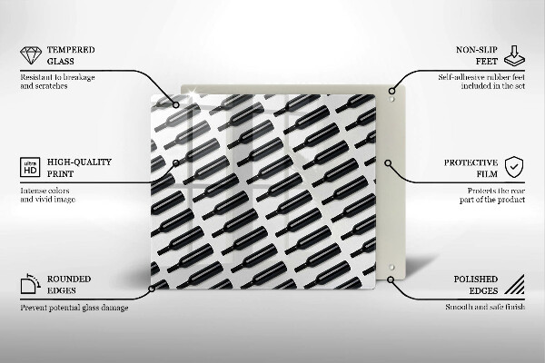 Kitchen worktop saver Black bottles of wine