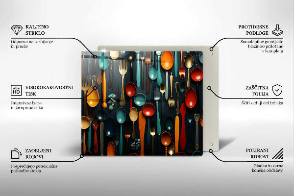 Kitchen worktop saver Colorful spoons and forks