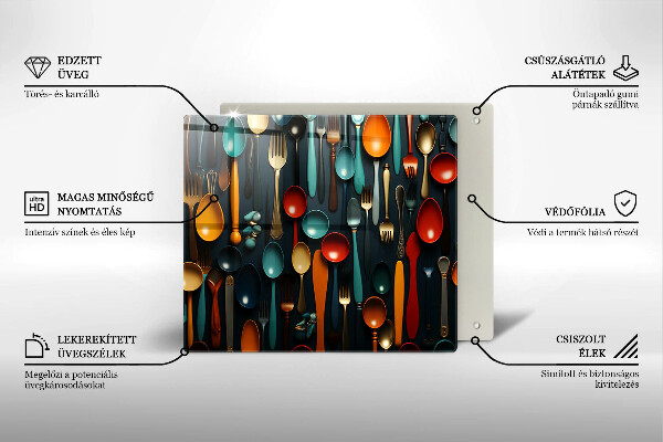 Kitchen worktop saver Colorful spoons and forks