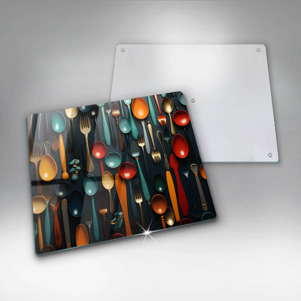 Kitchen worktop saver Colorful spoons and forks