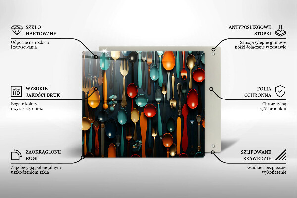 Kitchen worktop saver Colorful spoons and forks