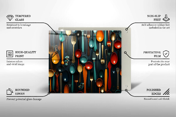 Kitchen worktop saver Colorful spoons and forks