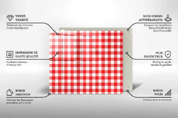 Kitchen worktop saver Red white grille