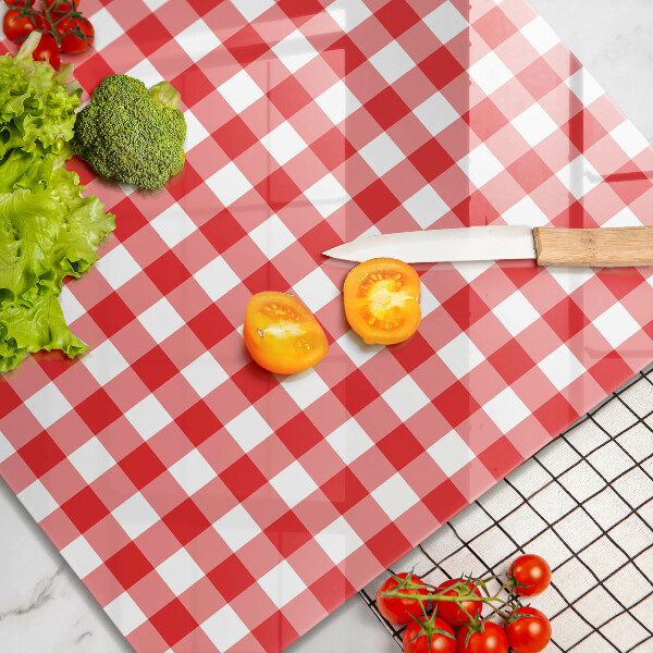Kitchen worktop saver Red white grille