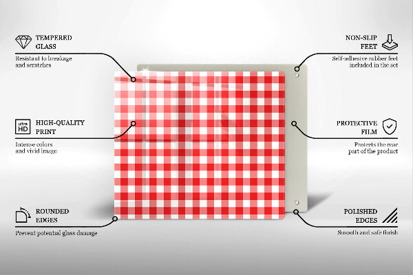 Kitchen worktop saver Red white grille