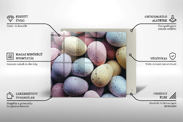 Glass kitchen board Easter eggs