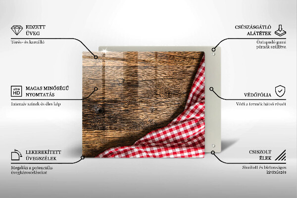 Glass kitchen board Wooden table