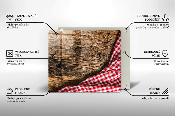 Glass kitchen board Wooden table