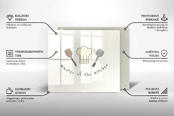 Glass kitchen board Master of the Kitchen