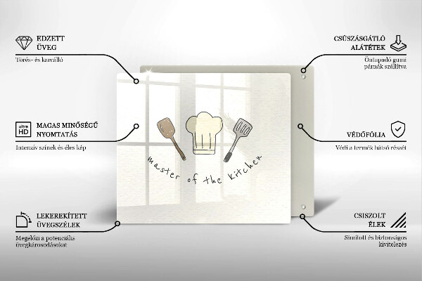 Glass kitchen board Master of the Kitchen