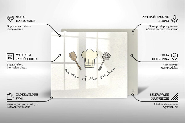 Glass kitchen board Master of the Kitchen
