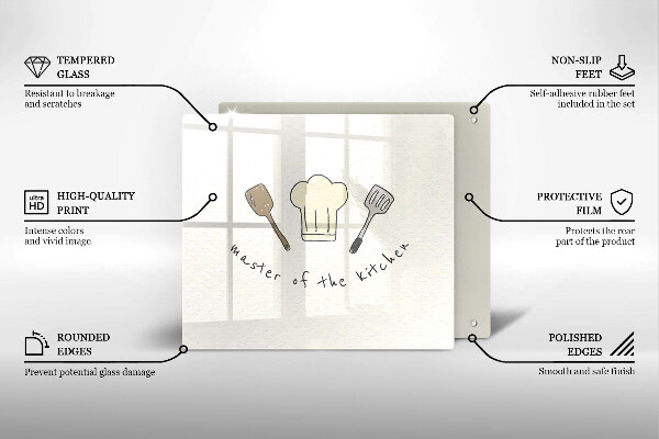Glass kitchen board Master of the Kitchen