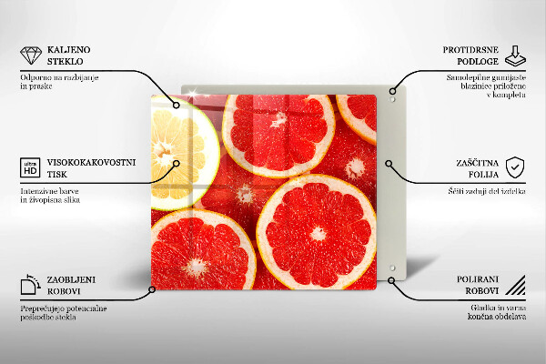 Glass kitchen board Grapefruit slices