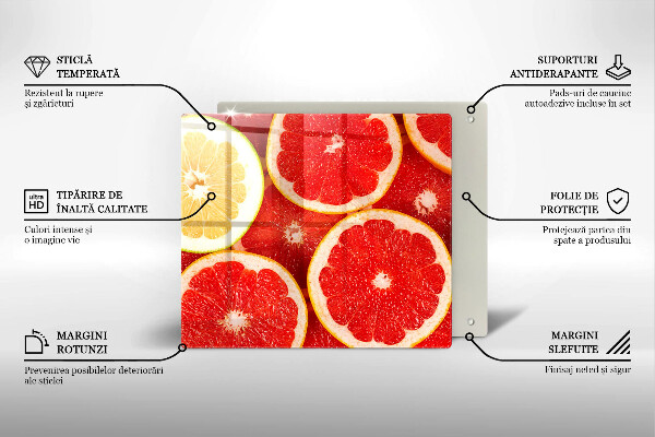 Glass kitchen board Grapefruit slices