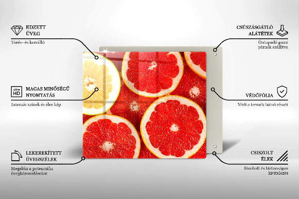 Glass kitchen board Grapefruit slices