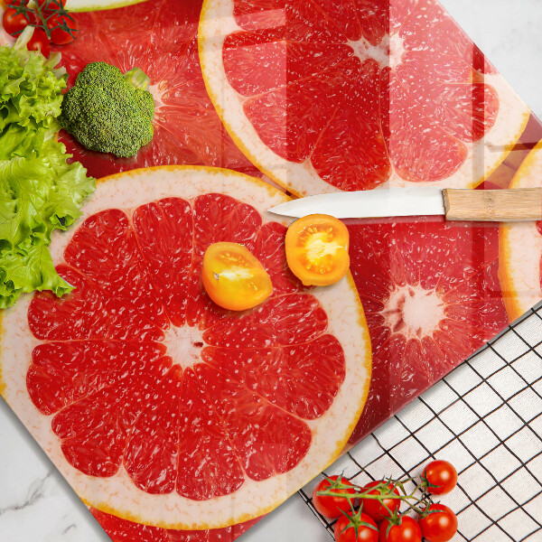 Glass kitchen board Grapefruit slices