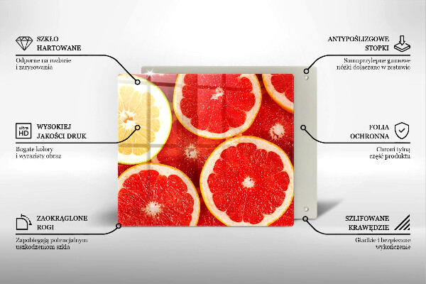 Glass kitchen board Grapefruit slices