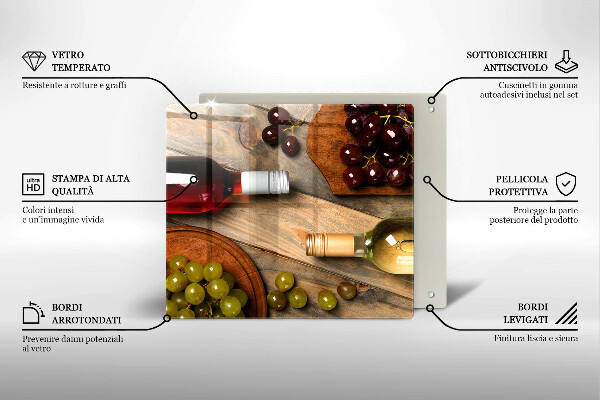 Worktop saver Bottles of wine and grapes