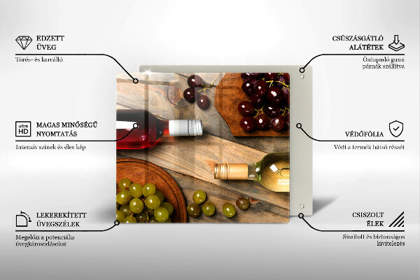 Worktop saver Bottles of wine and grapes