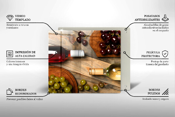 Worktop saver Bottles of wine and grapes