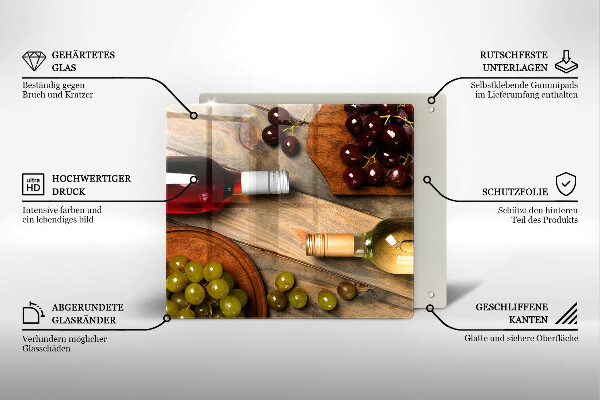 Worktop saver Bottles of wine and grapes