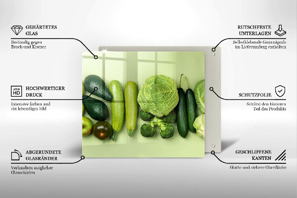 Worktop saver Green fruits and vegetables