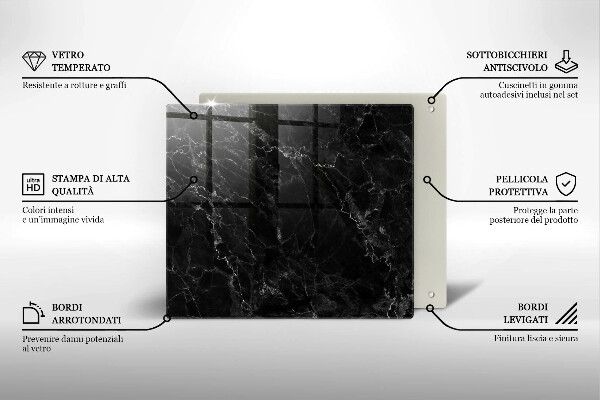 Induction hob cover Elegant marble