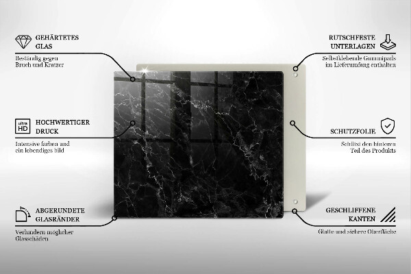 Induction hob cover Elegant marble