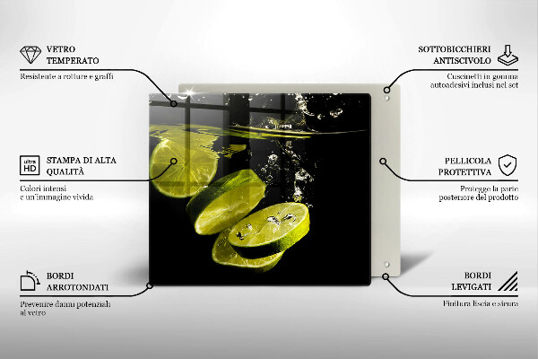 Induction hob cover Lime in water