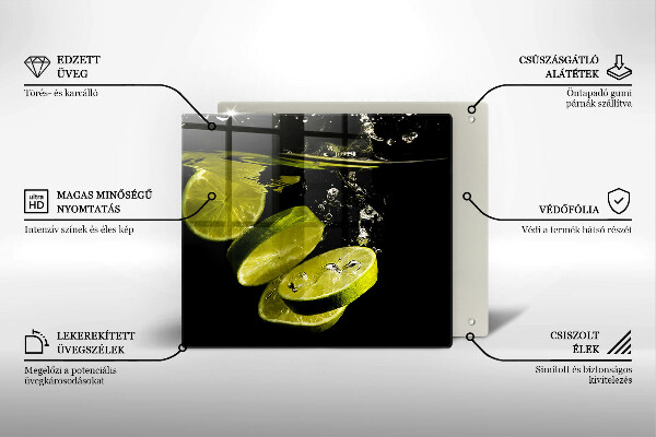 Induction hob cover Lime in water