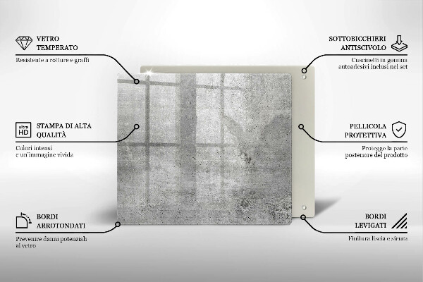 Induction hob cover Concrete texture